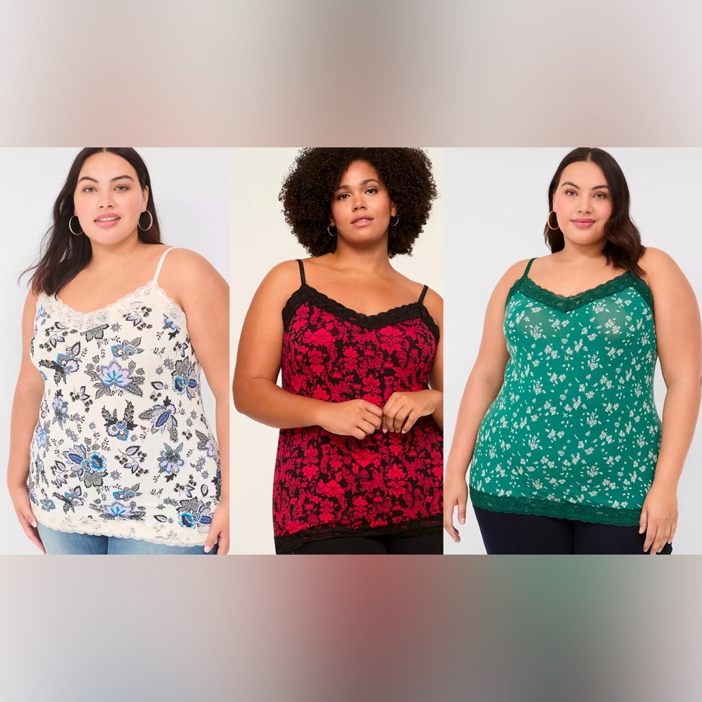 4 Pack of Lane Bryant Lace Trim Camisoles